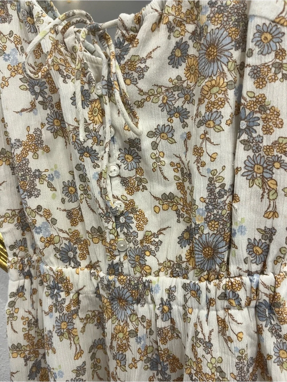 Abercrombie & Fitch White Maxi Dress with Tan Floral Print